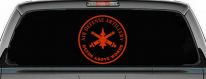 US Army Air Defense Artillery DEEDS ABOVE WORDS Military Car or Truck Window Decal Sticker (Orange Red)