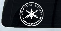US Army Air Defense Artillery DEEDS ABOVE WORDS Military Car or Truck Window Decal Sticker