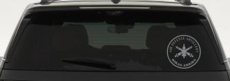 US Army Air Defense Artillery MIRAS ARRIBA Military Car or Truck Window Vinyl Decal Sticker (Telegrey)