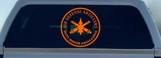 US Army Air Defense Artillery DUTY HONOR EXCELLENCE Military Car or Truck Window Vinyl Decal Sticker (Orange)