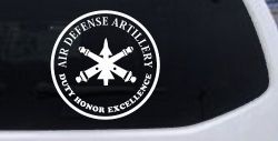 US Army Air Defense Artillery DUTY HONOR EXCELLENCE Military Car or Truck Window Decal Sticker