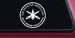 US Army Air Defense Artillery DUTY HONOR EXCELLENCE Military Car or Truck Window Decal Sticker