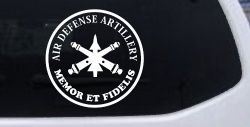 US Army Air Defense Artillery MEMOR ET FIDELIS Military Car or Truck Window Decal Sticker