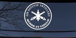 US Army Air Defense Artillery MEMOR ET FIDELIS Military Car or Truck Window Decal Sticker