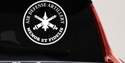 US Army Air Defense Artillery MEMOR ET FIDELIS Military Car or Truck Window Vinyl Decal Sticker