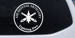 US Army Air Defense Artillery Lighting Fire Military Car or Truck Window Decal Sticker