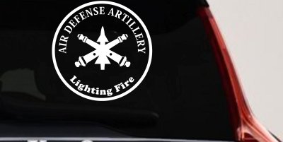 US Army Air Defense Artillery Lighting Fire Military Car or Truck Window Vinyl Decal Sticker