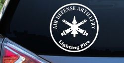 US Army Air Defense Artillery Lighting Fire Military Car or Truck Window Decal Sticker