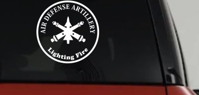 US Army Air Defense Artillery Lighting Fire Military Car or Truck Window Vinyl Decal Sticker