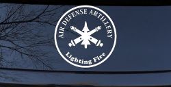 US Army Air Defense Artillery Lighting Fire Military Car or Truck Window Decal Sticker