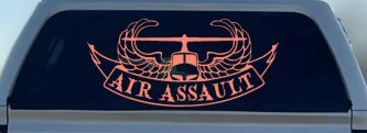 US Army Airborne Air Assault Helicopter With Banner Military Car or Truck Window Vinyl Decal Sticker (Coral)