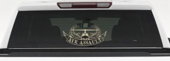 US Army Airborne Air Assault Helicopter With Banner Military Car or Truck Window Vinyl Decal Sticker (Desert Sand)