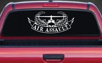 US Army Airborne Air Assault Helicopter With Banner Military Car or Truck Window Decal Sticker