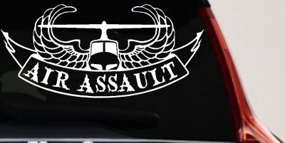 US Army Airborne Air Assault Helicopter With Banner Military Car or Truck Window Vinyl Decal Sticker