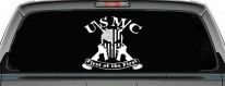 USMC United States Marine Corps First of the First Punisher Skull US Flag Crossed AR15 Guns Military Car or Truck Window Decal Sticker