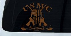 USMC United States Marine Corps War Dogs Punisher Skull US Flag Crossed AR15 Guns Military Car or Truck Window Vinyl Decal Sticker (Copper)