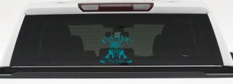 USMC United States Marine Corps War Dogs Punisher Skull US Flag Crossed AR15 Guns Military Car or Truck Window Vinyl Decal Sticker (Turquoise Blue)