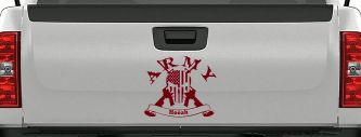 ARMY Hooah Punisher Skull US American Flag Crossed AR15 Guns Military Car or Truck Window Decal Sticker (Burgundy)