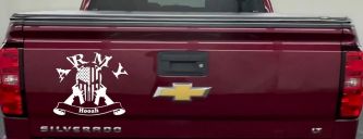 ARMY Hooah Punisher Skull US American Flag Crossed AR15 Guns Military Car or Truck Window Vinyl Decal Sticker (White)