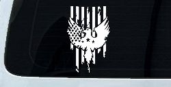 Worn Tattered American US Flag With Eagle Country Car or Truck Window Decal Sticker