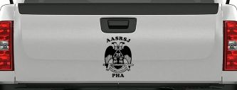 Scottish Rite Wings 32nd AASRSJ PHA Other Car or Truck Window Decal Sticker (Black)