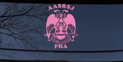 Scottish Rite Wings 32nd AASRSJ PHA Other Car or Truck Window Decal Sticker (Pink)