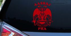 Scottish Rite Wings 32nd AASRSJ PHA Other Car or Truck Window Decal Sticker (Red)