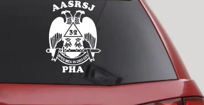 Scottish Rite Wings 32nd AASRSJ PHA Other Car or Truck Window Vinyl Decal Sticker