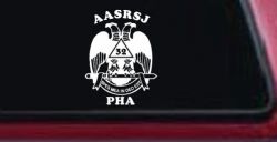 Scottish Rite Wings 32nd AASRSJ PHA Other Car or Truck Window Decal Sticker