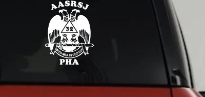 Scottish Rite Wings 32nd AASRSJ PHA Other Car or Truck Window Vinyl Decal Sticker