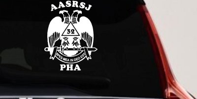 Scottish Rite Wings 32nd AASRSJ PHA Other Car or Truck Window Vinyl Decal Sticker