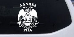 Scottish Rite Wings 32nd AASRSJ PHA Other Car or Truck Window Decal Sticker