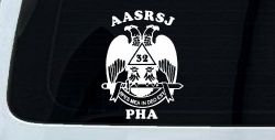 Scottish Rite Wings 32nd AASRSJ PHA Other Car or Truck Window Decal Sticker