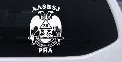 Scottish Rite Wings 32nd AASRSJ PHA Other Car or Truck Window Decal Sticker