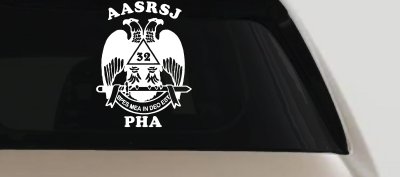 Scottish Rite Wings 32nd AASRSJ PHA Other Car or Truck Window Vinyl Decal Sticker