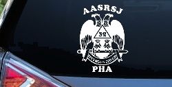 Scottish Rite Wings 32nd AASRSJ PHA Other Car or Truck Window Decal Sticker