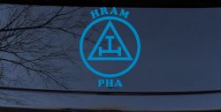 York Rite Emblem HRAM PHA Car or Truck Window Vinyl Decal Sticker (Blue)