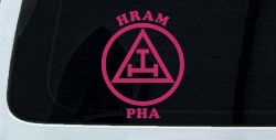 York Rite Emblem HRAM PHA Car or Truck Window Decal Sticker (Hot Pink)