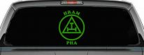York Rite Emblem HRAM PHA Car or Truck Window Vinyl Decal Sticker (Lime)