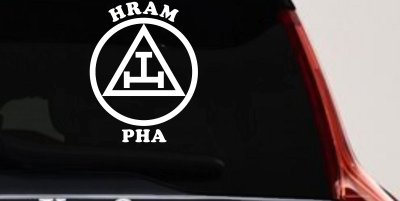 York Rite Emblem HRAM PHA Car or Truck Window Vinyl Decal Sticker