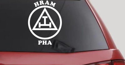 York Rite Emblem HRAM PHA Car or Truck Window Vinyl Decal Sticker
