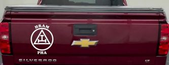 York Rite Emblem HRAM PHA Car or Truck Window Decal Sticker (White)