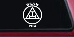 York Rite Emblem HRAM PHA Car or Truck Window Decal Sticker