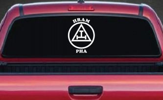 York Rite Emblem HRAM PHA Car or Truck Window Decal Sticker