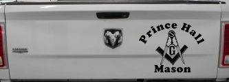 Masonic Square and Compass Prince Hall Mason Freemason Car or Truck Window Decal Sticker (Matte Black)