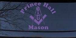 Masonic Square and Compass Prince Hall Mason Freemason Car or Truck Window Vinyl Decal Sticker (Purple)