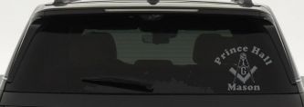 Masonic Square and Compass Prince Hall Mason Freemason Car or Truck Window Decal Sticker (Silver)