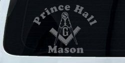 Masonic Square and Compass Prince Hall Mason Freemason Car or Truck Window Decal Sticker (Silver)