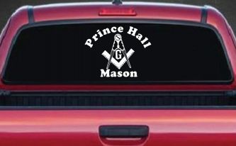 Masonic Square and Compass Prince Hall Mason Freemason Car or Truck Window Decal Sticker