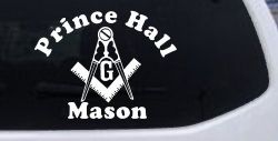 Masonic Square and Compass Prince Hall Mason Freemason Car or Truck Window Decal Sticker